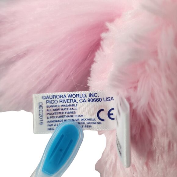 Aurora Pink Unicorn With Shiny Silver Horn Plush Stuffed Animal 11" Seated 2019 - Picture 8 of 11